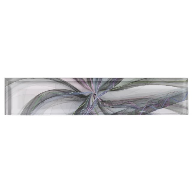 Porte-nom Pour Bureau Motions Filigree Moderne Abstrait pivotant Fractal (Devant)