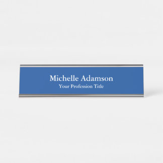 Porte-nom Pour Bureau Moyen Bleu Professionnel Plat Moderne Élégant