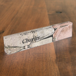 Porte-nom Pour Bureau Mur personnalisé de roche