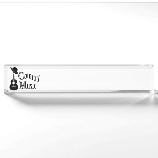 Porte-nom Pour Bureau Musique country (Devant)
