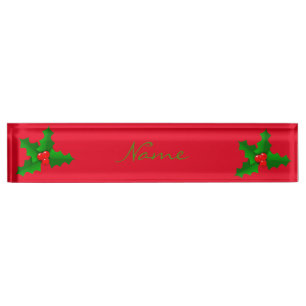 Porte-nom Pour Bureau Noël Vert et rouge saint Thunder_Cove