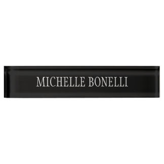 Porte-nom Pour Bureau Noir Blanc Agréable Charming Business Nameplate