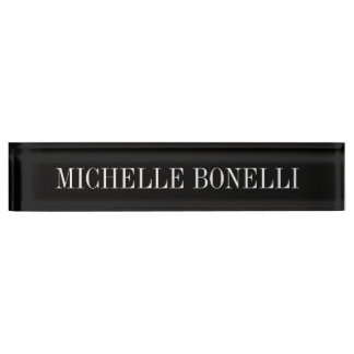 Porte-nom Pour Bureau Noir Blanc Agréable Charming Business Nameplate