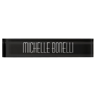 Porte-nom Pour Bureau Noir Blanc Agréable Charming Business Nameplate