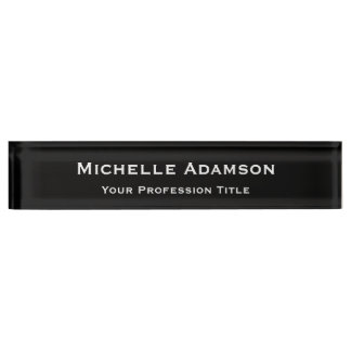 Porte-nom Pour Bureau Noir Couleur Professionnel Plain Moderne