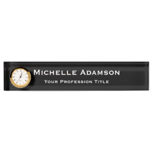 Porte-nom Pour Bureau Noir Couleur Professionnel Plain Moderne