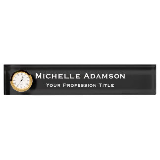 Porte-nom Pour Bureau Noir Couleur Professionnel Plain Moderne