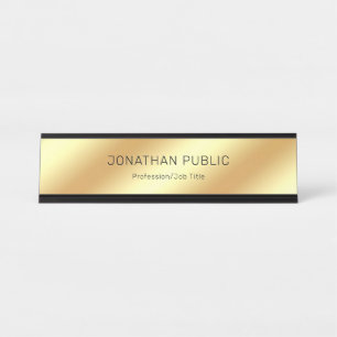 Porte-nom Pour Bureau Noir de charme et luxueux élégant moderne d'or