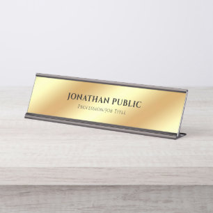Porte-nom Pour Bureau Noir fascinant élégant moderne de luxe et or