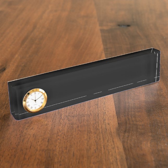Porte-nom Pour Bureau Noir fou (Le Noir le plus foncé) PERSONNALISABLE (Taille)