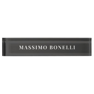Porte-nom Pour Bureau Noir jet et blanc minimaliste moderne