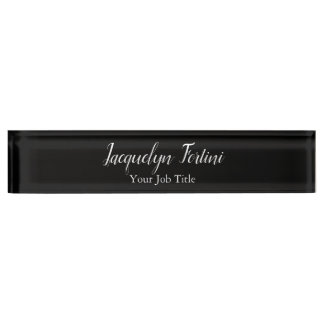 Porte-nom Pour Bureau Noir Plain élégant minimaliste moderne