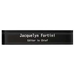 Porte-nom Pour Bureau Noir Plain Élégant Moderne Minimaliste Simple