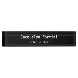 Porte-nom Pour Bureau Noir Plain Élégant Moderne Minimaliste Simple