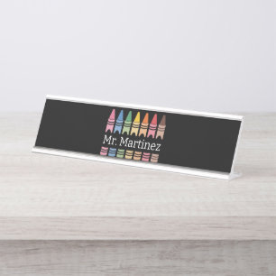 Porte-nom Pour Bureau Nom de l'enseignant Crayon personnalisé Cute Back