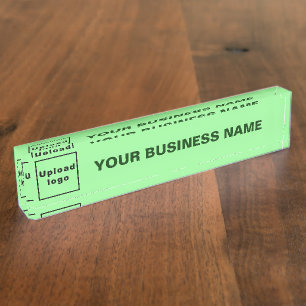 Porte-nom Pour Bureau Nom de l'entreprise et logo sur l'acrylique vert c