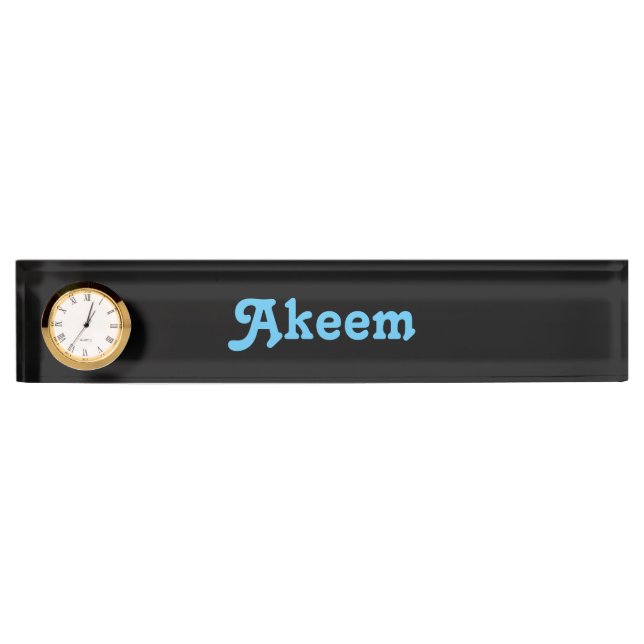 Porte-nom Pour Bureau Nom du bureau Plaque Akeem (Devant)