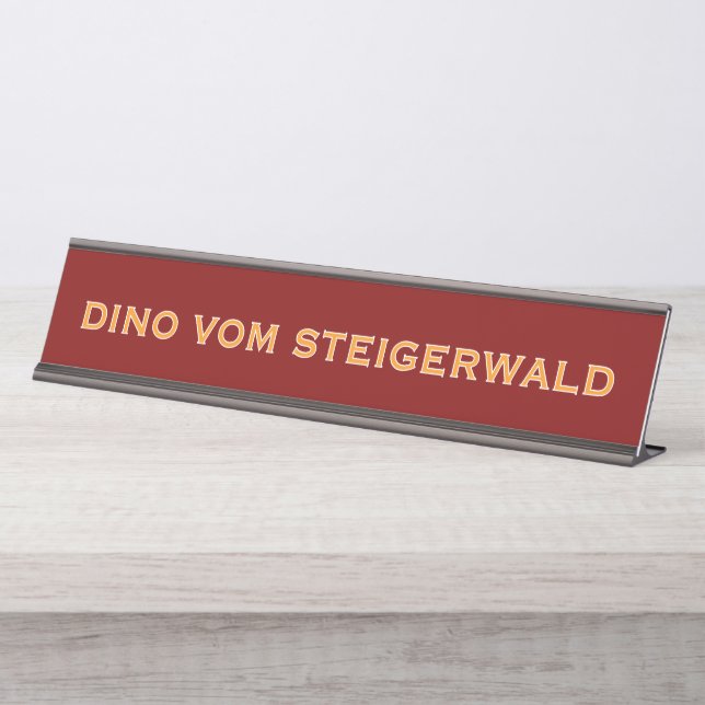 Porte-nom Pour Bureau Nom du Dogue Allemand  (Devant)