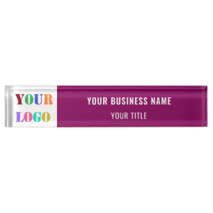 Porte-nom Pour Bureau Nom du logo de l'entreprise personnalisée Nom du b