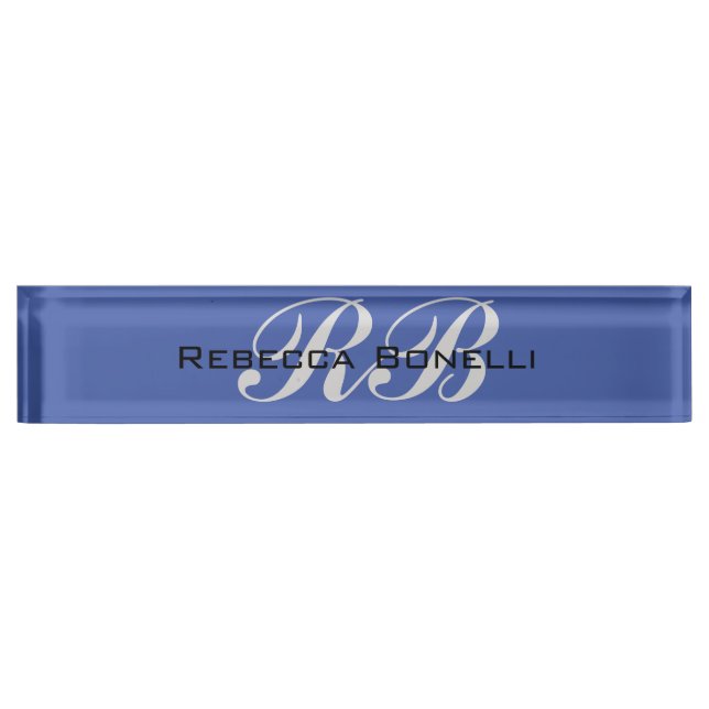 Porte-nom Pour Bureau Nom du monogramme professionnel Initiales Simple S (Devant)