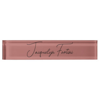 Porte-nom Pour Bureau Nom du script de calligraphie minimaliste élégant