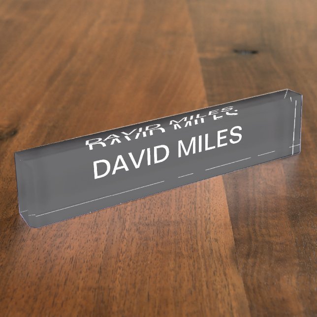 Porte-nom Pour Bureau Nom moderne en gras modifiable, entreprise ou marq (Taille)