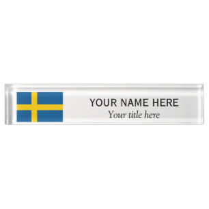 Porte-nom Pour Bureau Nom personnalisé et titre personnalisé drapeau s