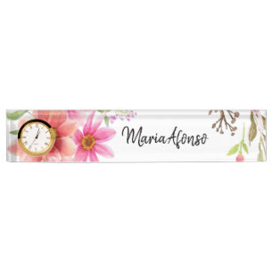 Porte-nom Pour Bureau Nom Plate Floral
