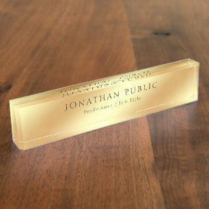 Porte-nom Pour Bureau Nom professionnel de calligraphie de regard d'or