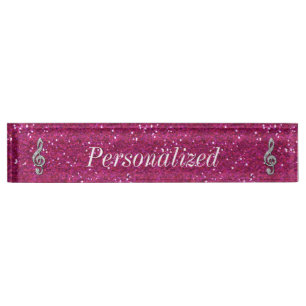 Porte-nom Pour Bureau Note scintillante étincelante personnalisée de