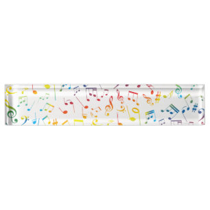 Porte-nom Pour Bureau Notes musicales 4