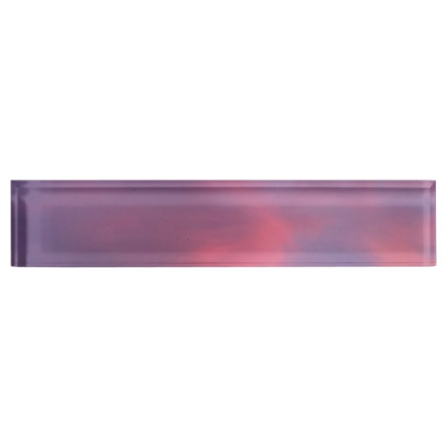 Porte-nom Pour Bureau Nuages roses bleus (Devant)