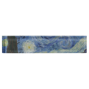Porte-nom Pour Bureau Nuit étoilée par Vincent Van Gogh
