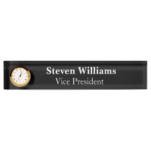 Porte-nom Pour Bureau Numéro du bureau d'horloge personnalisé