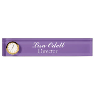 Porte-nom Pour Bureau Numéro du bureau d'horloge personnalisé