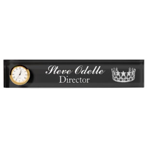 Porte-nom Pour Bureau Numéro du bureau d'horloge personnalisé du concour