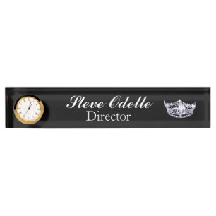 Porte-nom Pour Bureau Numéro du bureau d'horloge personnalisé du concour