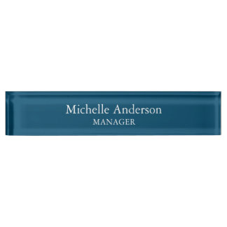 Porte-nom Pour Bureau Ocean Blue Professional Manager Modern Plain