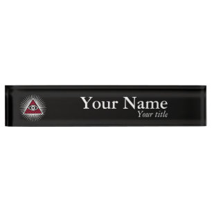 Porte-nom Pour Bureau Oeil freemasonique