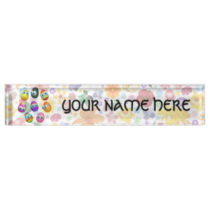 Porte-nom Pour Bureau Œufs de Pâques dessin animé mignons et drôles