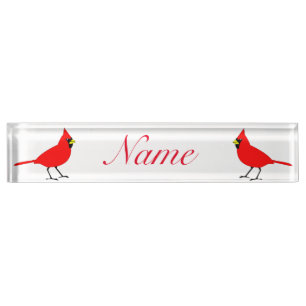 Porte-nom Pour Bureau Oiseau cardinal rouge Thunder_Cove
