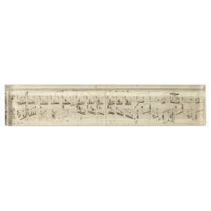 Porte-nom Pour Bureau Old Music Notes - Chopin Music Sheet