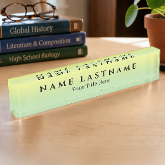 Porte-nom Pour Bureau Ombré Jaune Vert Pastel