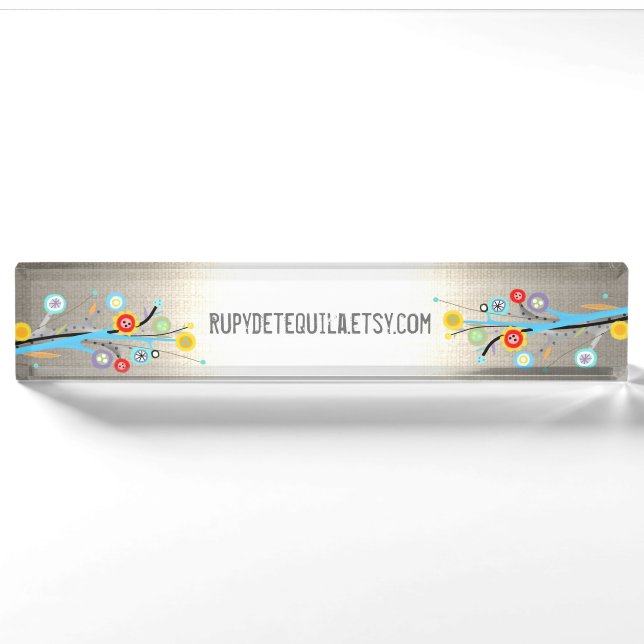 Porte-nom Pour Bureau Ombre Lights fleurs sauvages (Devant)