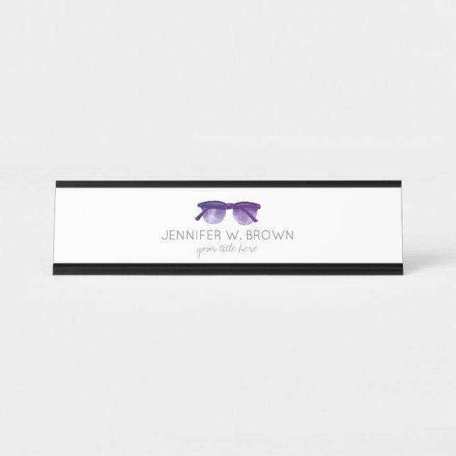 Porte-nom Pour Bureau Opticien lunetier médecin des yeux  (Devant)