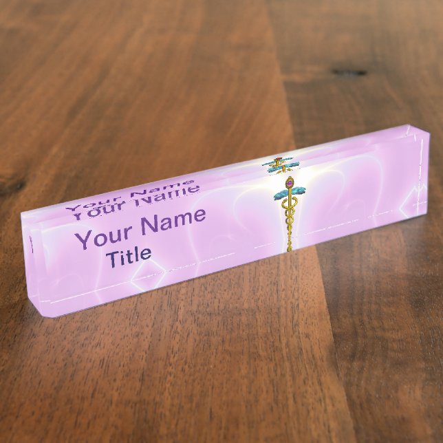 Porte-nom Pour Bureau OR CADUCEUS, Lilac rose clair (Taille)