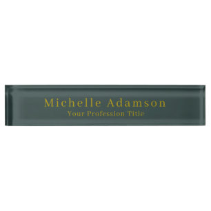 Porte-nom Pour Bureau Or & Dusty Green Color Professionnel Plain Moderne