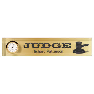 Porte-nom Pour Bureau Or et avocat noir du juge   de la loi  