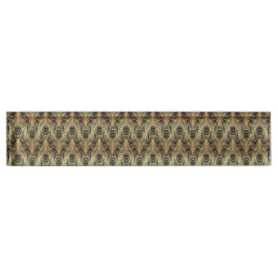 Porte-nom Pour Bureau or, noir, motif paon, Art nouveau, vintage, être
