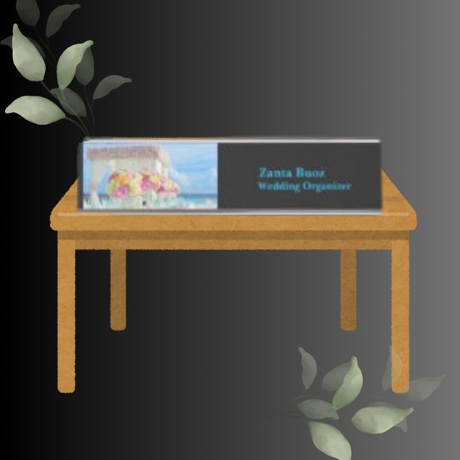 Porte-nom Pour Bureau Organisateur Mariage noir couleur tendance (Créateur téléchargé)